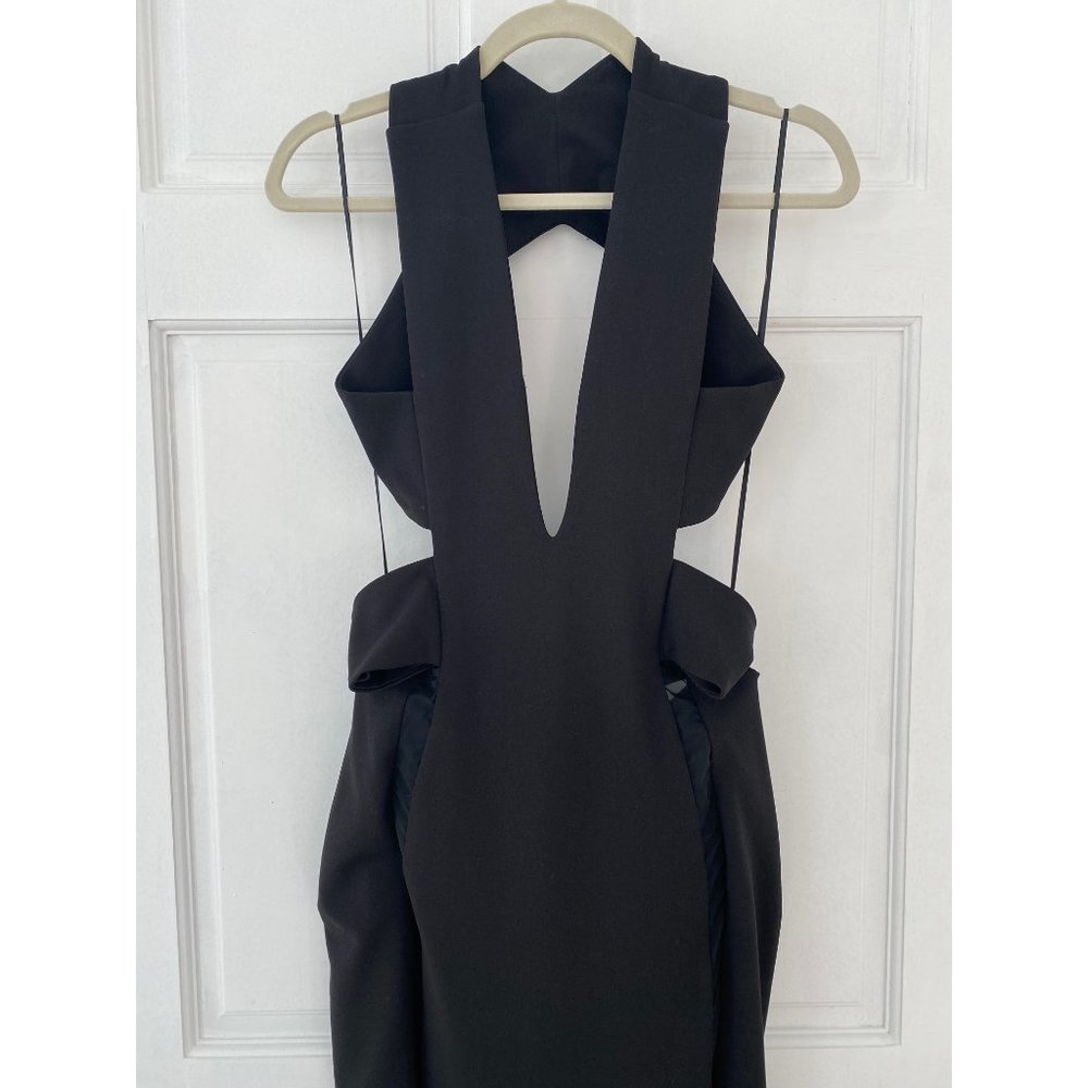 Solace London Plunging Black Gown with Cut Outs - Picture 10 of 14